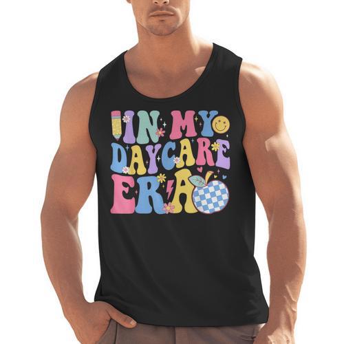 In My Daycare Era Groovy Teacher Daycare First Day Of School Men Tank Top - teacherstshirts.com AU