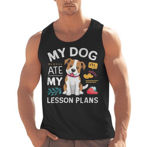 My Dog Ate My Lesson Plan Teacher Back To School Men Tank Top - teacherstshirts.com AU