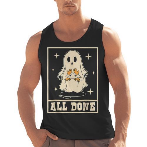 All Done Sign Language Ghost Speech Pathology Teacher Men Tank Top - teacherstshirts.com