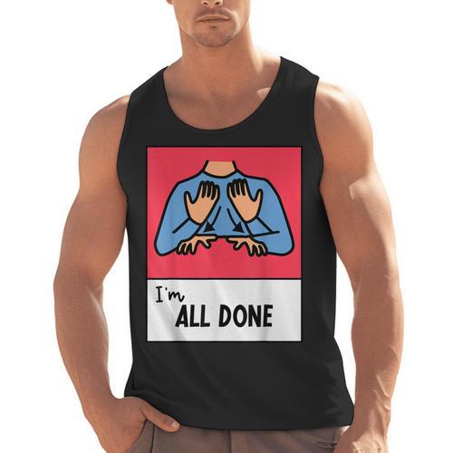 All Done Sped Teacher ASL Teacher Neurodiversity Hand Sign Men Tank Top - teacherstshirts.com AU