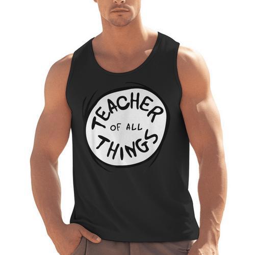 Dr Seuss Teacher Of All Things Red Emblem Men Tank Top - teacherstshirts.com DE