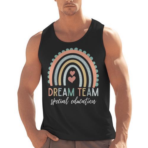 Dream Team Special Education Teacher ED SPED Squad Rainbow Men Tank Top - teacherstshirts.com