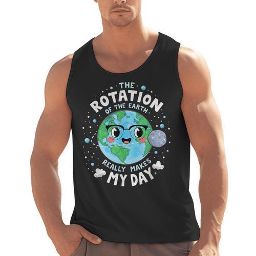 Earth Day Rotation Of The Earth Makes My Day Science Teacher Men Tank Top - teacherstshirts.com UK
