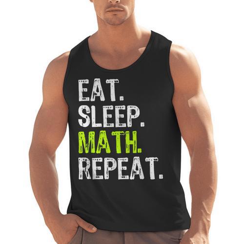 Eat Sleep Math Repeat Teacher Lover Men Tank Top - teacherstshirts.com DE