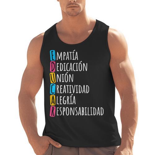 Educar Bilingual Spanish Teacher Men Tank Top - teacherstshirts.com