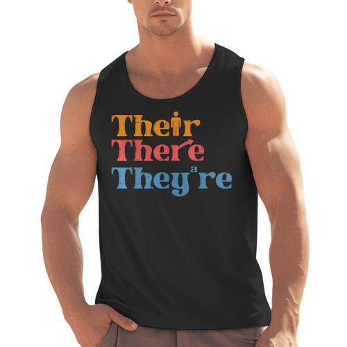 English Teacher Their There Theyre Grammar Men Women Men Tank Top - teacherstshirts.com