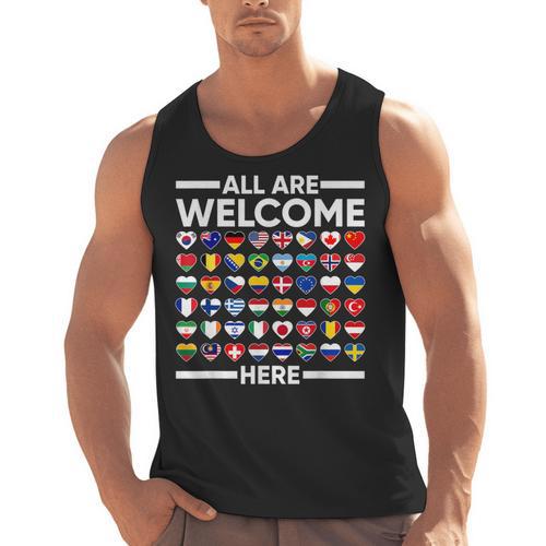 ESL Teacher All Are Welcome Here For Worlds Virtual Teachers Men Tank Top - teacherstshirts.com UK