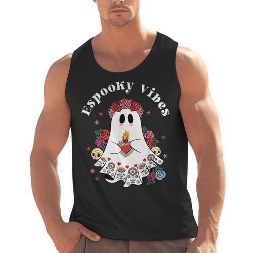 Espooky Vibes Maestra Halloween Spanish Mexican Teacher Men Tank Top - teacherstshirts.com UK