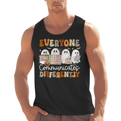 Everyone Communicates Differently Halloween Sped Teacher Men Tank Top - teacherstshirts.com