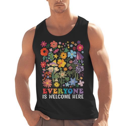 Everyone Is Welcome Here Tshirt Idaho Teacher Support Retro Men Tank Top - teacherstshirts.com