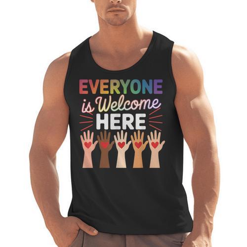 Everyone Is Welcome Here Shirt Teacher Men Tank Top - teacherstshirts.com