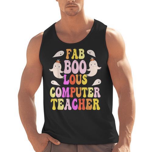 Faboolous COMPUTER TEACHER Costume This Is My Spooky Mom Dad Men Tank Top - teacherstshirts.com