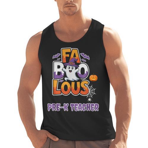 Fabulous Pre-K Teacher Halloween Costume Classroom Outfit Men Tank Top - teacherstshirts.com UK
