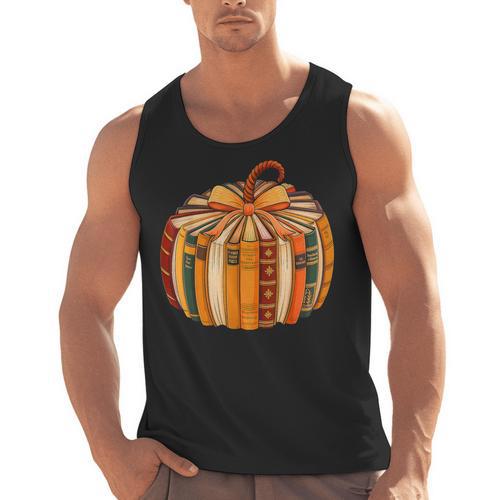 Fall Book Halloween Costume Autumn Pumpkin Teacher Kids Men Tank Top - teacherstshirts.com DE