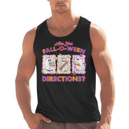 Are You Fall-O-Ween Directions Halloween Teacher Ghost Men Tank Top - teacherstshirts.com