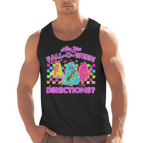 Are You Fall-O-Ween Directions Teacher Ghost Halloween Men Tank Top - teacherstshirts.com CA