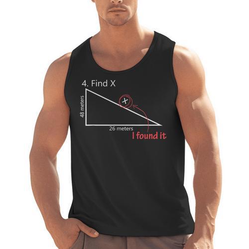 Find X Math Teacher Graphic Sarcastic Novelty Dad Joke Men Tank Top - teacherstshirts.com UK