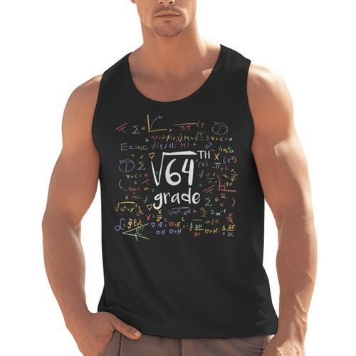 First Day Of School 8th Grade Square Root Of 64 Math Teacher Men Tank Top - teacherstshirts.com UK