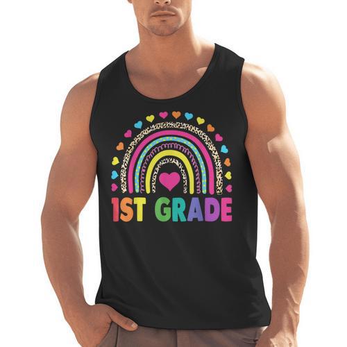 First Grade Rainbow Girls Boys Teacher Team 1st Grade Squad Men Tank Top - teacherstshirts.com UK
