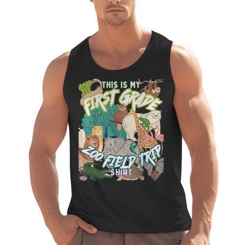 First Grade Zoo Field Trip Matching Student Teacher Class Men Tank Top - teacherstshirts.com AU