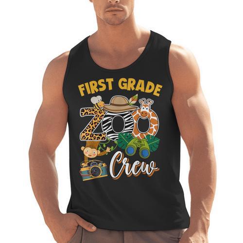 First Grade Zoo Field Trip Squad Matching Teacher Students Men Tank Top - teacherstshirts.com AU