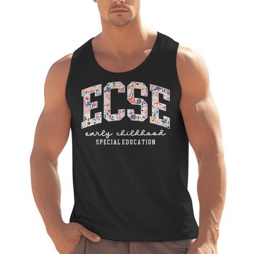 Floral ECSE Early Childhood Special Education SPED Teacher Men Tank Top - teacherstshirts.com AU