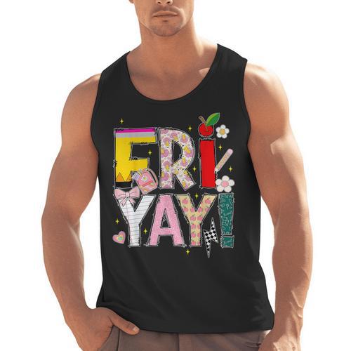 Fri-Yay Happy Friday Lovers Teacher Weekend Women Men Tank Top - teacherstshirts.com AU