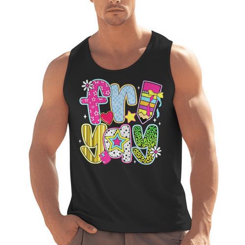 Fri-Yay Happy Friday Weekend Teacher Back To School Men Tank Top - teacherstshirts.com AU