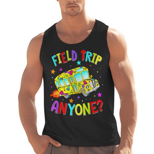 Groovy Field Trip Anyone Happy Field Day For Teachers Kids Men Tank Top - teacherstshirts.com AU