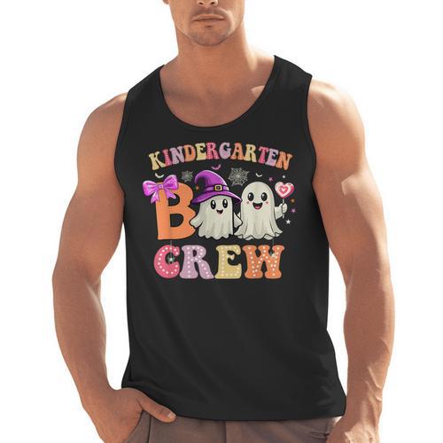 Groovy Kindergarten Boo Crew Kinder Halloween Teacher Kids Men Tank Top - teacherstshirts.com CA