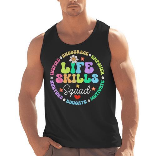 Groovy Life Skills Squad Teacher Special Ed SPED Team Crew Men Tank Top - teacherstshirts.com AU