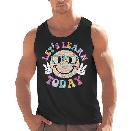 Groovy Retro Lets Learn Today Teacher Student Back To School Men Tank Top - teacherstshirts.com AU