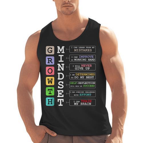 Growth Mindset Shirt Positive School Classroom Teacher Men Tank Top - teacherstshirts.com CA