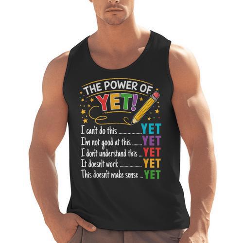 Growth Mindset Teacher Power Of Yet Inspirational Men Tank Top - teacherstshirts.com AU