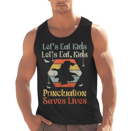 Halloween Lets Eat Kids English Teacher Costume Women Men Tank Top - teacherstshirts.com AU
