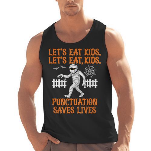 Halloween Lets Eat Kids Punctuation Teacher Men Tank Top - teacherstshirts.com UK