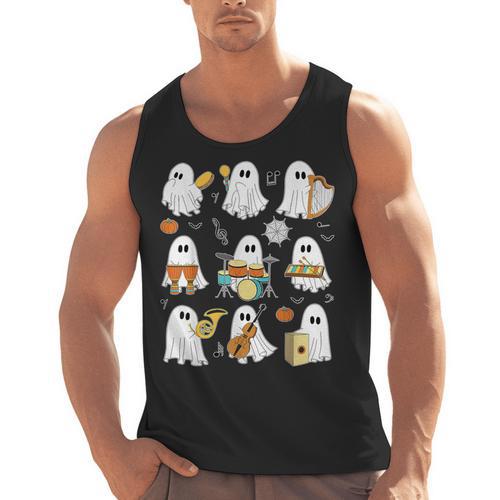 Halloween Ghost Music Teacher Playing Instruments Men Tank Top - teacherstshirts.com DE