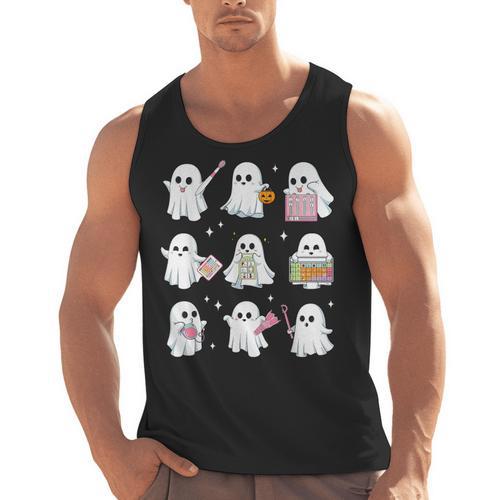Halloween Ghost Speech Therapy SLP Fall Teacher Tee Men Tank Top - teacherstshirts.com