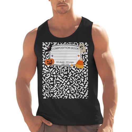 Halloween Teacher Composition Book Notebook Matching Group Men Tank Top - teacherstshirts.com