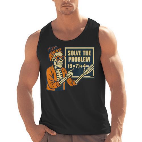 Halloween Teacher Six Seven Meme 6 7 Skeleton Spooky Costume Men Tank Top - teacherstshirts.com