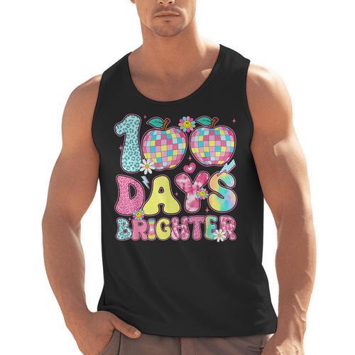 Happy 100th Day Of School 100 Days Brighter Teachers Kids Men Tank Top - teacherstshirts.com AU