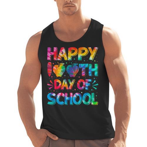 Happy 100th Day Of School Teacher Student 100 Days Tie Dye Men Women Kids Men Tank Top - teacherstshirts.com DE