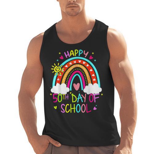 Happy 50th Days Of School Rainbow Teacher 50 Days Smarter Men Tank Top - teacherstshirts.com AU
