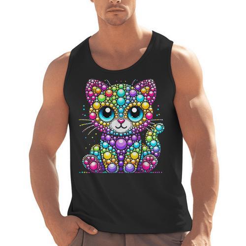 Happy Dot Day Colorful Polka Dot Cat Kitten Teachers Kids Men Tank Top - teacherstshirts.com