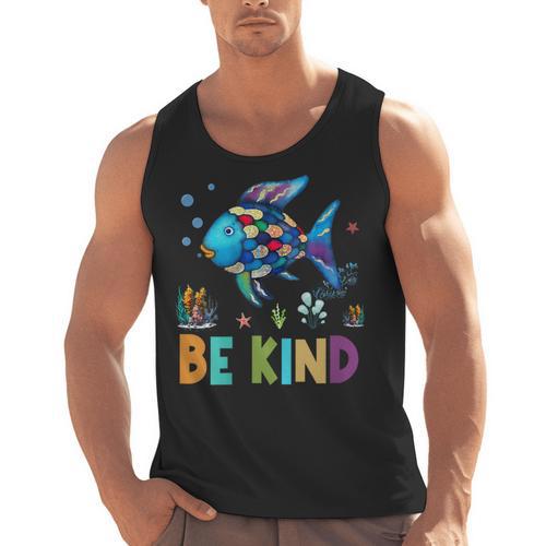 Happy First Day Of School Fish Rainbows Teacher Be Kind Men Tank Top - teacherstshirts.com AU