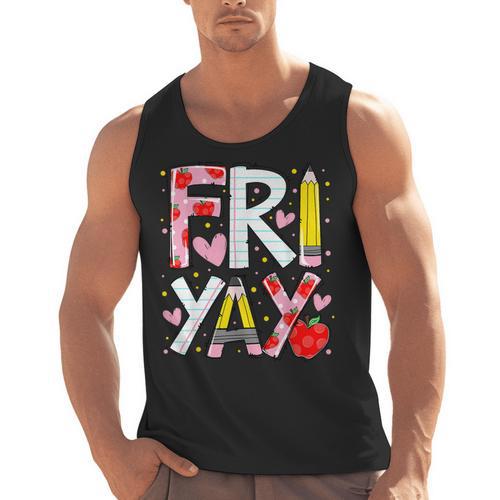 Happy Fri-Yay Teacher Back To School Friday Lovers Men Tank Top - teacherstshirts.com UK
