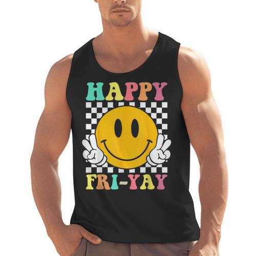 Happy Fri-Yay Teacher Friday Weekend School Men Tank Top - teacherstshirts.com AU