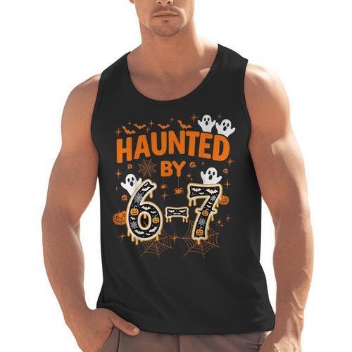 Haunted By 6-7 Halloween Math Teacher Joke Men Tank Top - teacherstshirts.com