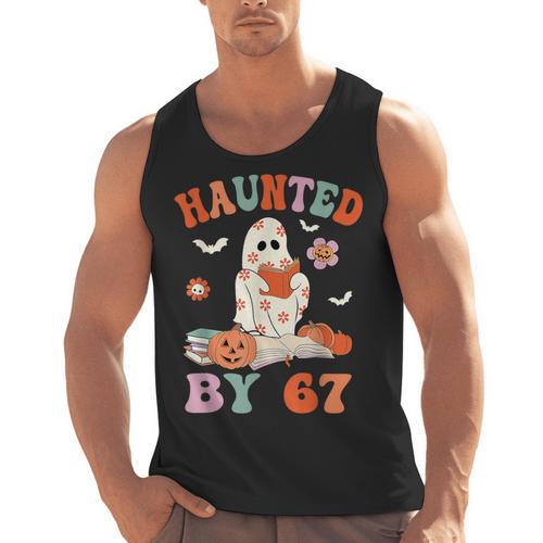 Haunted By 67 Boo Ghost Teacher 6 7 Halloween Costume Men Tank Top - teacherstshirts.com CA
