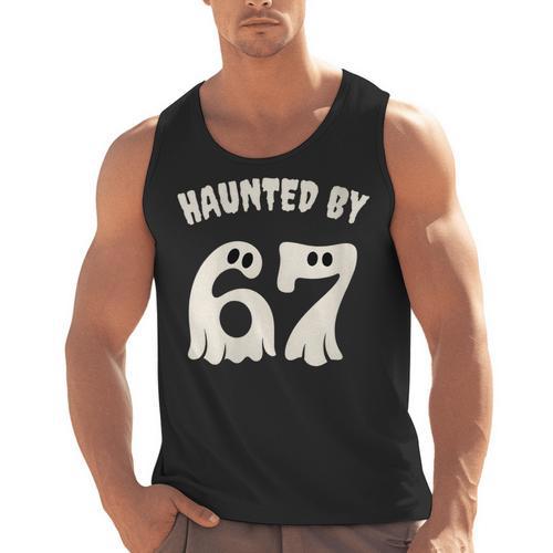 Haunted By 67 Teacher Halloween 6 7 Shirt Men Tank Top - teacherstshirts.com